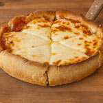 Freshly baked Chicago-style pan pizza