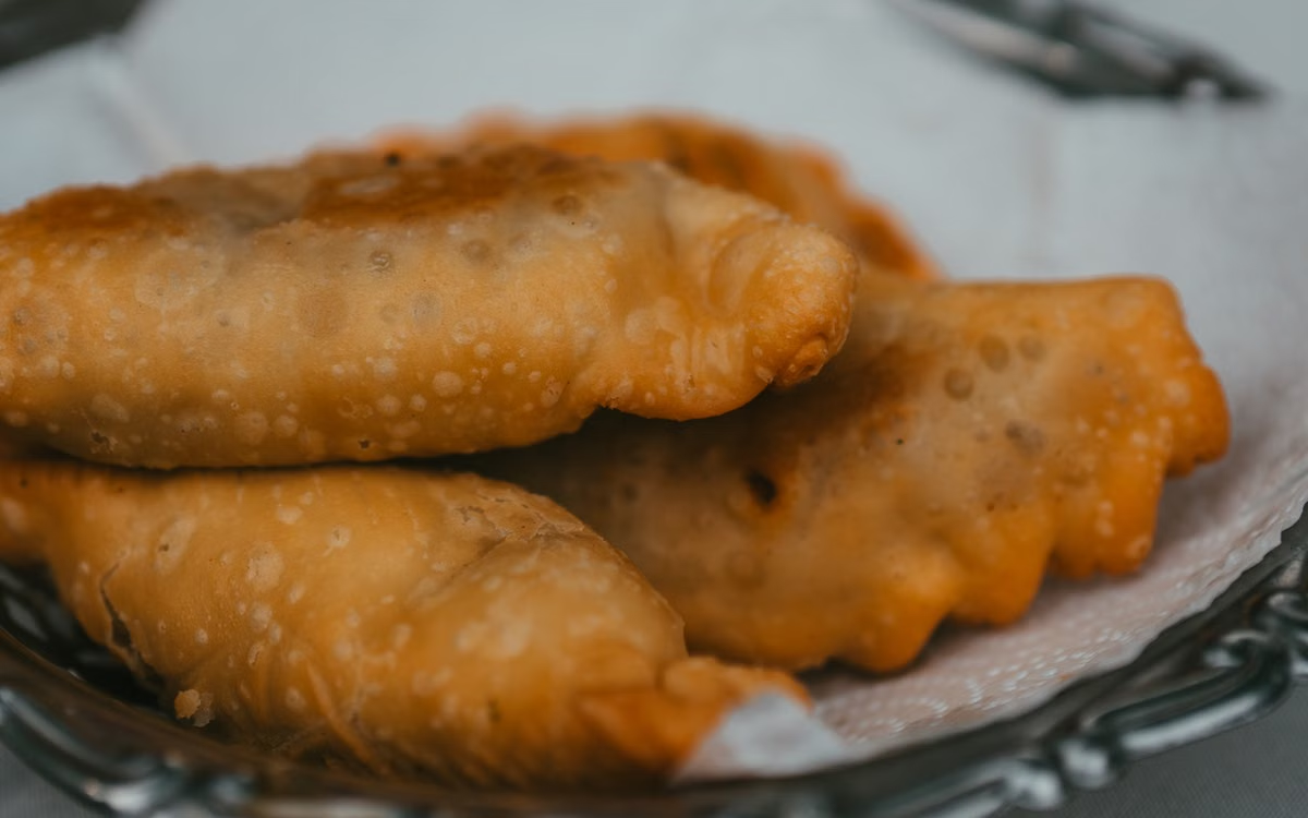 This photo shows some panzerottis.